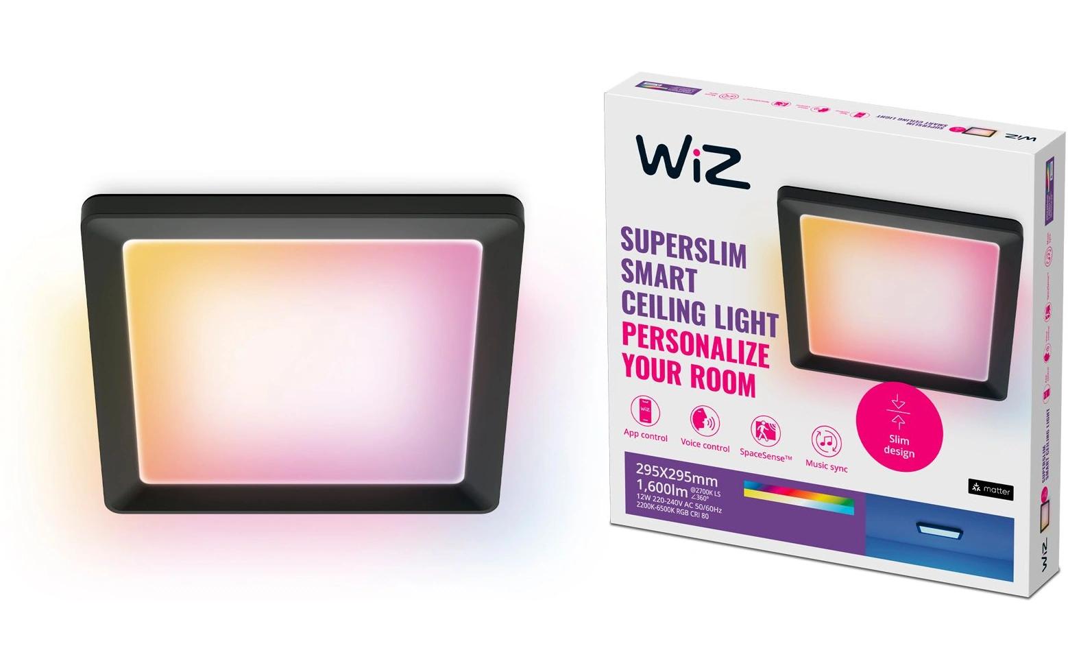 Quadratische Panelleuchte 12 W schwarzSmarte Beleuchtung für Zuhause