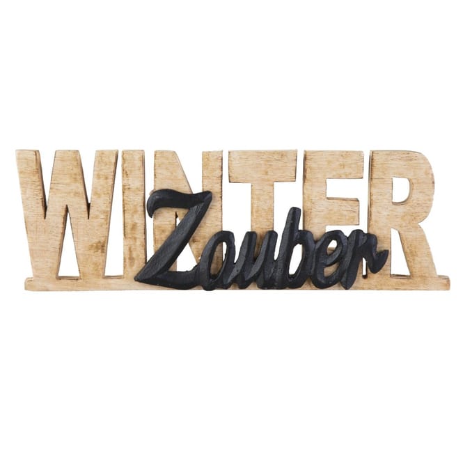 Schriftzug Winterzauber - ca. 30 x 2,5 x 10 cm