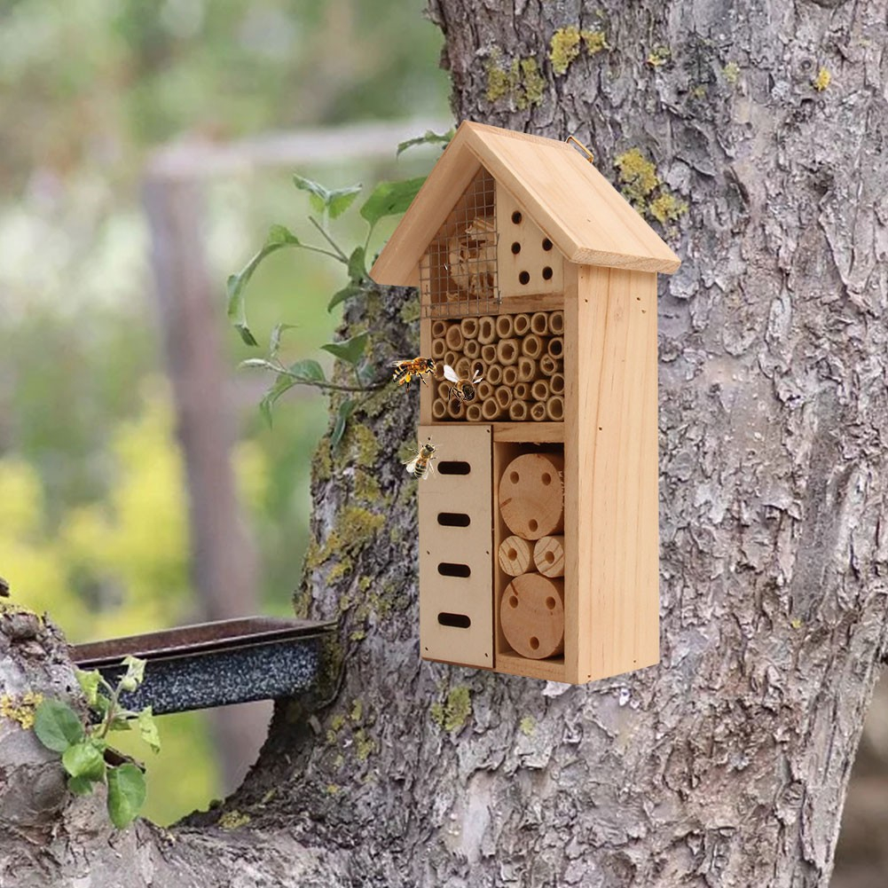 (263x135mm) Insekten Hotel Zuchtnest Garten Haus Nistkasten für Bienen / Schmetterlinge / Marienkäfer - Braun
