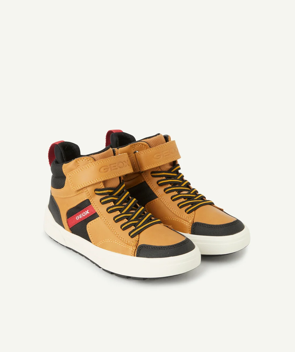 GEOXBASKETS MONTANTES WEEMBLE GARÇON JAUNE CAMEL ET NOIR