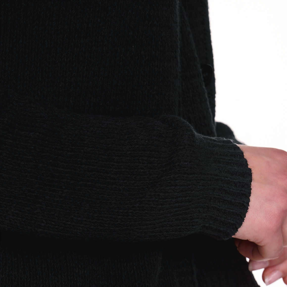 Gina Benotti Damen Strickjacke mit Knopfleiste schwarz