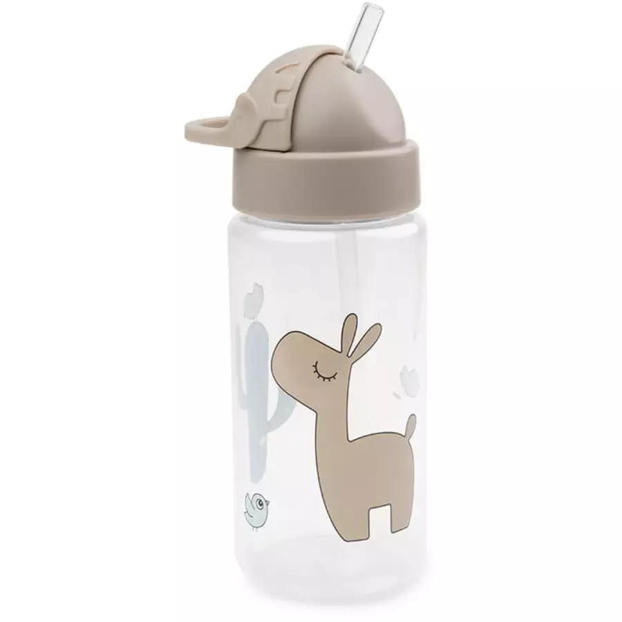 Done by Deer™ Trinkflasche mit Strohhalm Lalee Sand