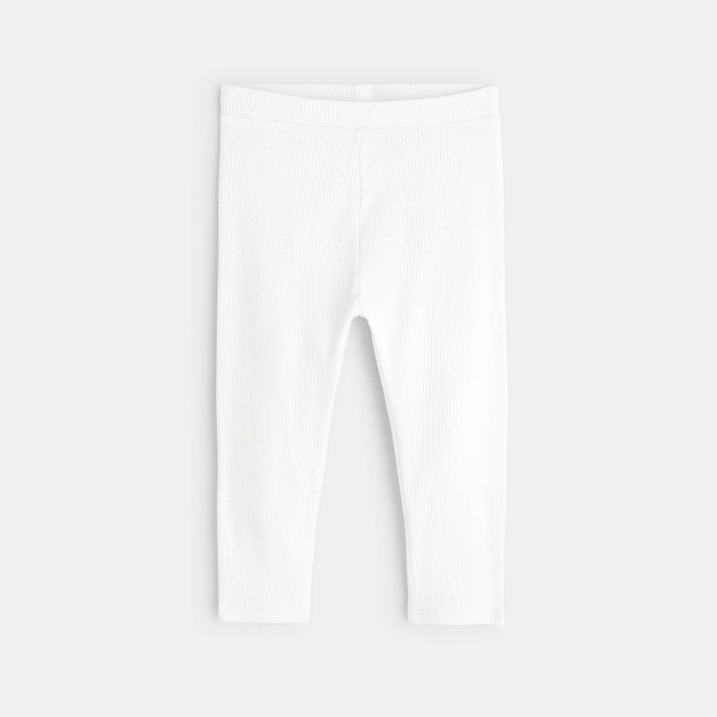 Legging uni blanc bébé fille