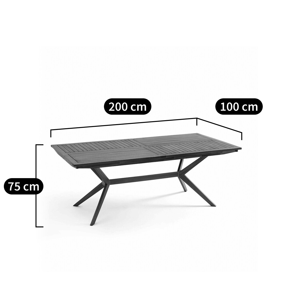 AM.PM<br>Mesa de jardim retangular em acácia, Jakta