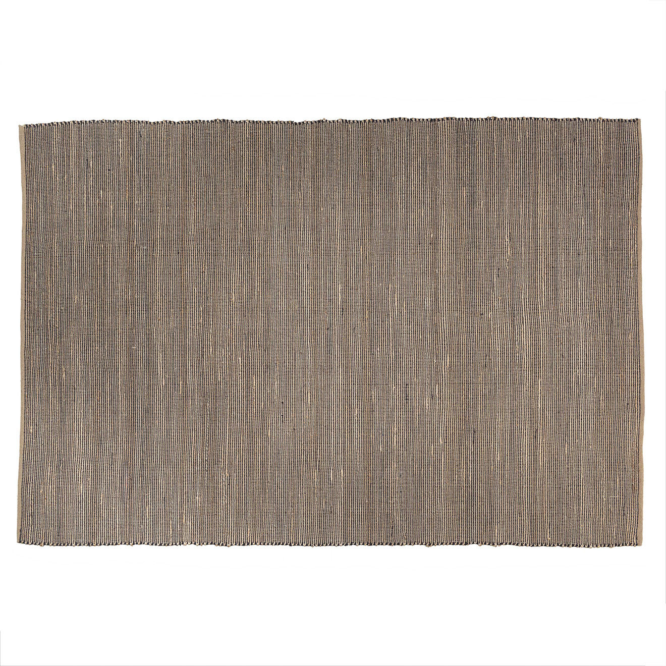 Macabane Tapis en Jute & Coton Quentin sable/noir - 290x200 cm