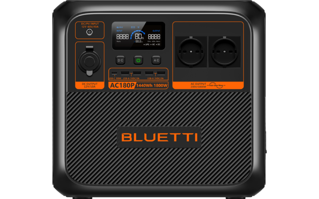 BLUETTI AC180P-Black-EU tragbare Powerstation 1800 W