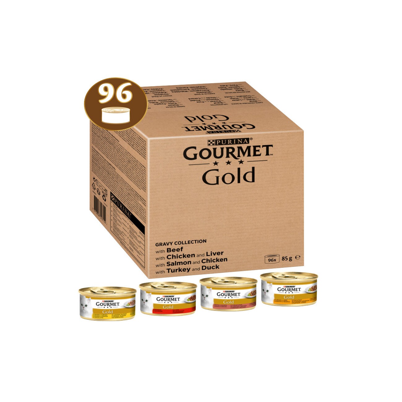 GOURMET Gold Zarte Häppchen Katzennassfutter Sorten-Mix 96x85g