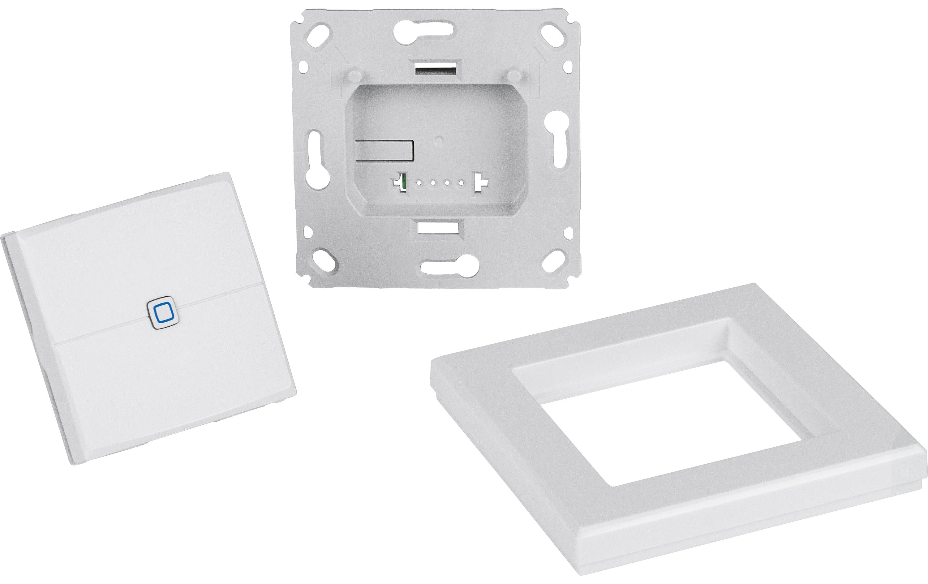 Smart Home Wired Wandtaster 2-fach, WeissWandtaster mit 2 Tasten fürs Smart Home HmIPW-WRC2, HmIPW-WRC2-A