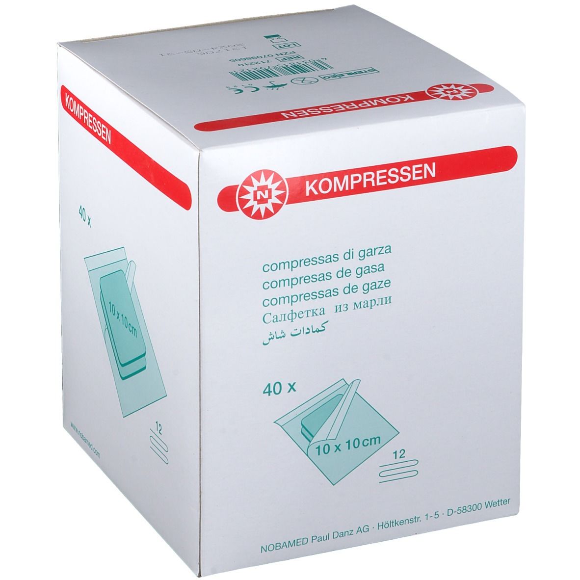 Mullkompresse-steril 12-fach 10 x 10 cm