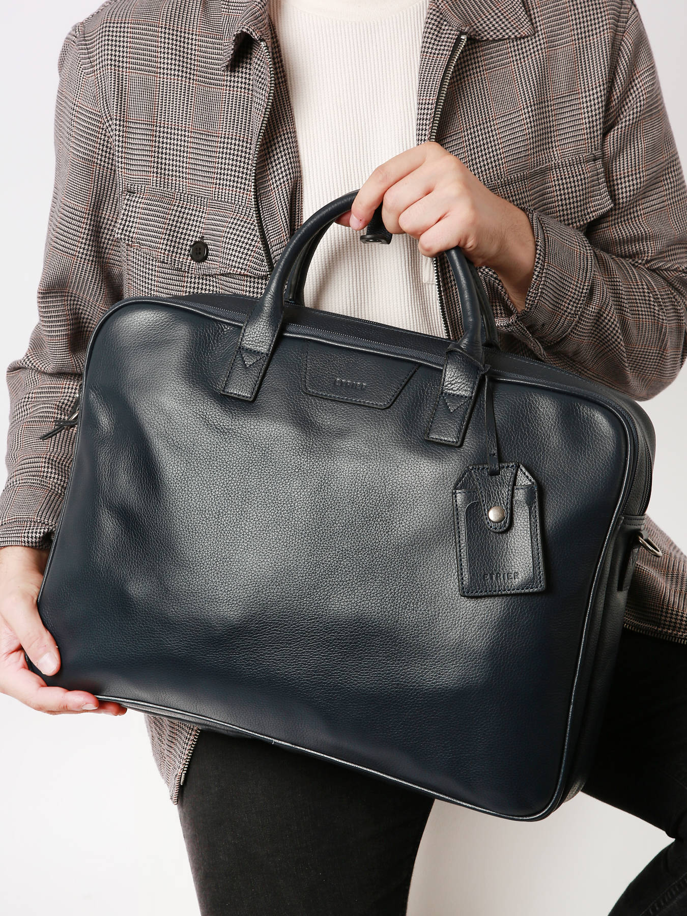 Porte-documents Flandres 2 compartiments + PC 17'' cuir ETRIER