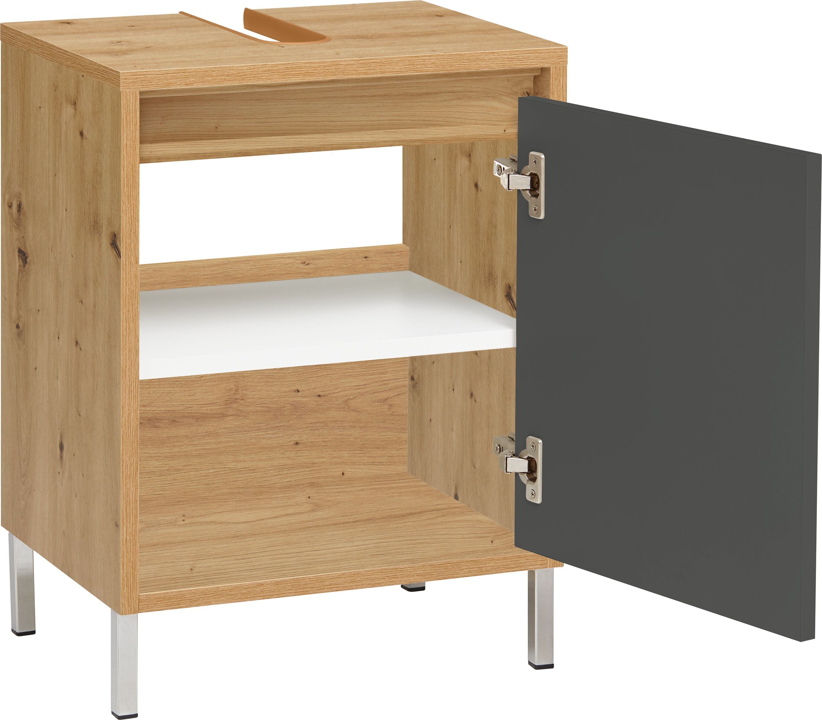 SIERRA Lavaboy - Eiche/Anthrazit / B: 45.0 cm x T: 35.0 cm x H: 60.0 cm