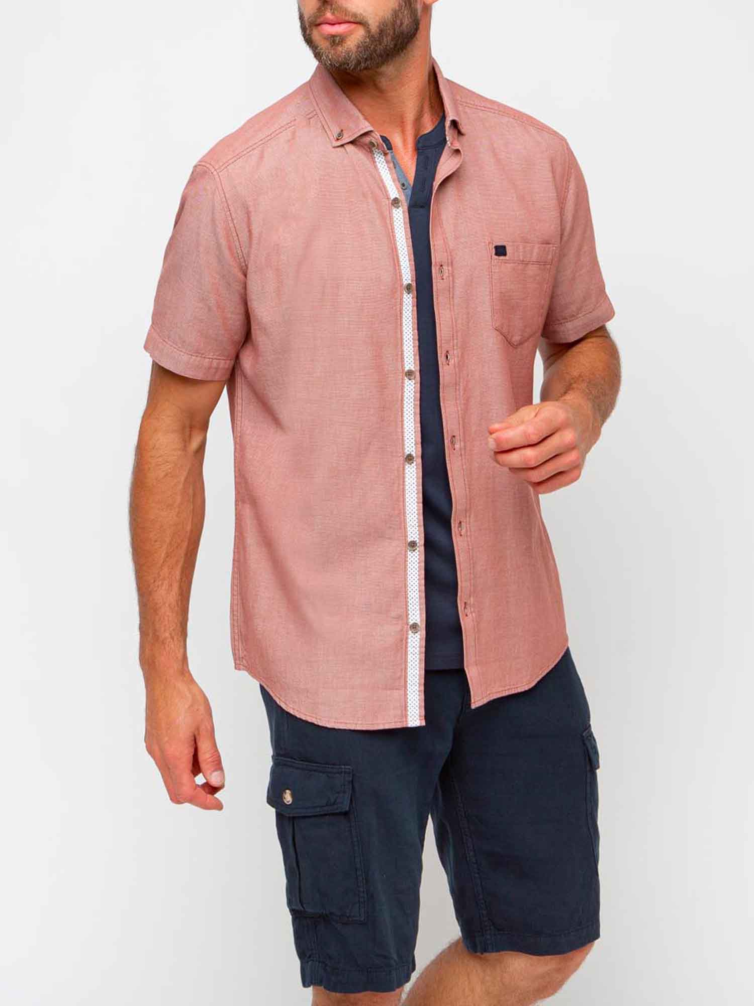 Chemise Homme Manches Courtes Orange