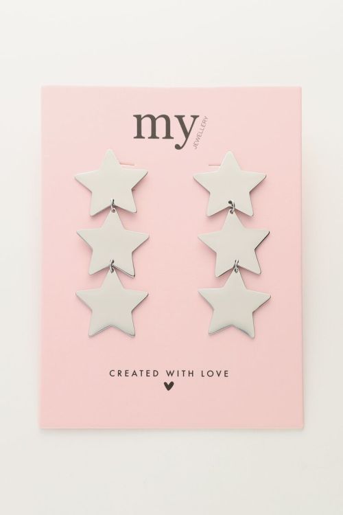 Statement oorhangers met drie sterren