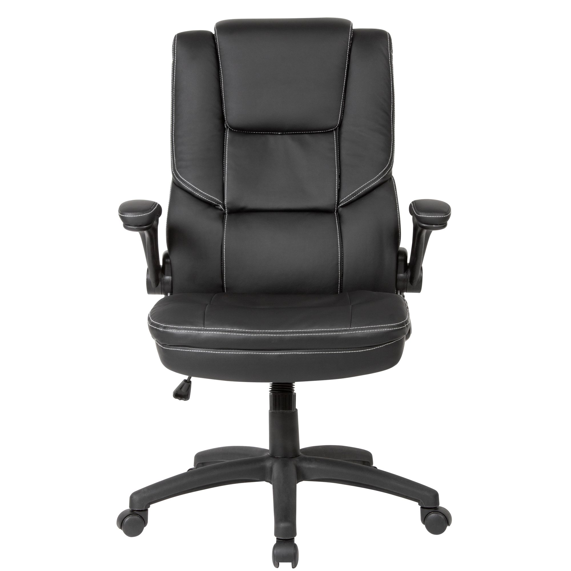 KADIMA DESIGN Schreibtischstuhl Kunstleder: Große Sitzfläche, hohe Rückenlehne, Kunstlederbezug, verstellbare Kopf- und Nackenstütze, Hartboden-Doppellaufrollen, 120 kg Belastbarkeit.