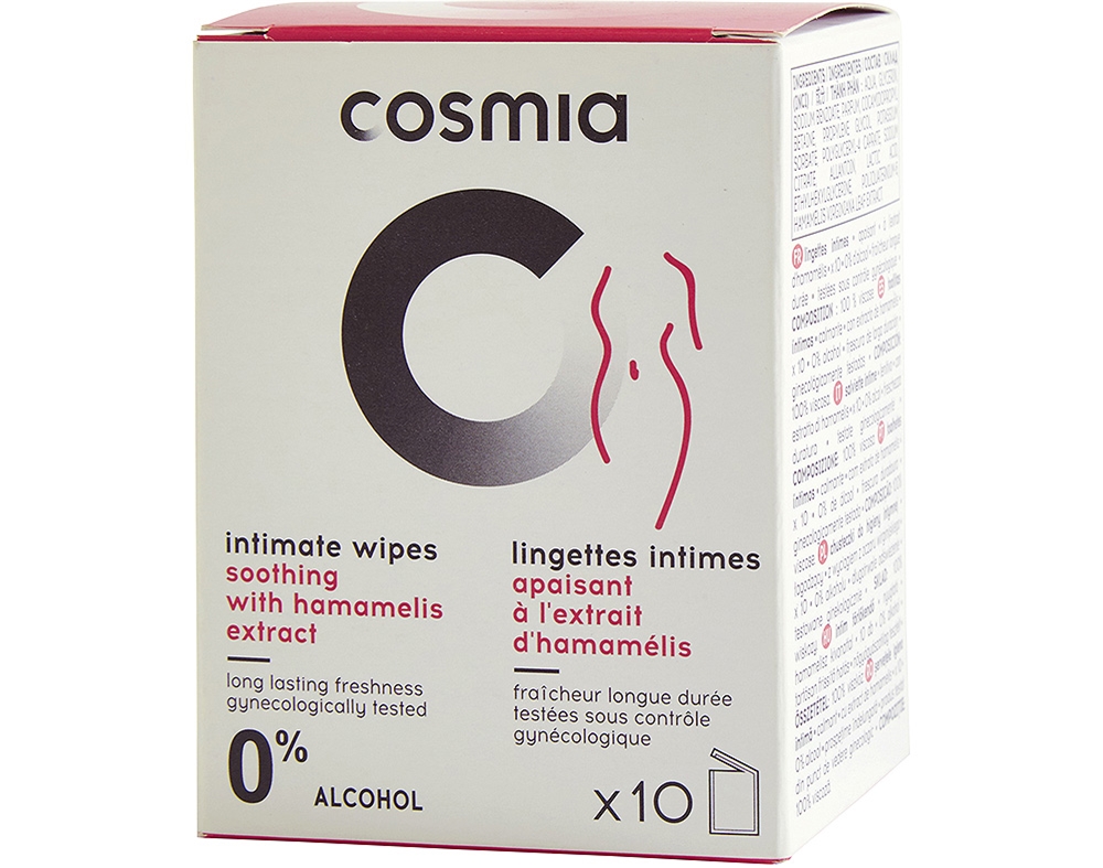 TOALHITAS COSMIA ÍNTIMAS CALMANTE INDIVIDUAL 10UN