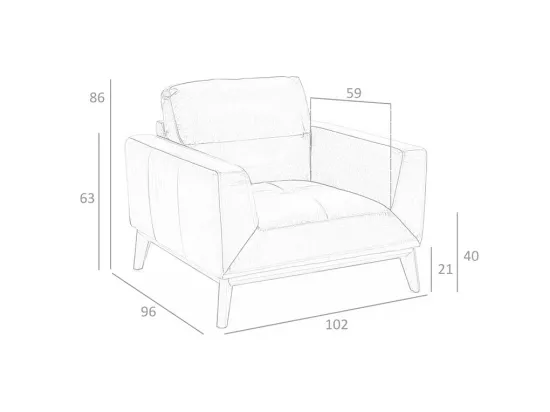 Fauteuil en cuir et pieds en bois 5036 ANGEL CERDA