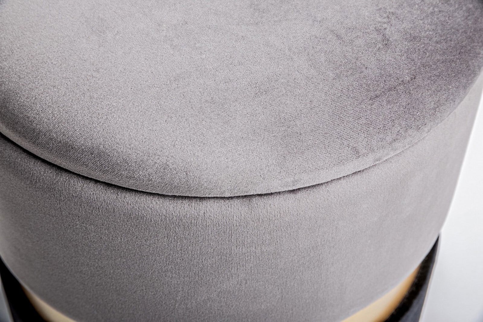 Pouf POLINA 2er Set grau/ goldfarbig/ schwarz