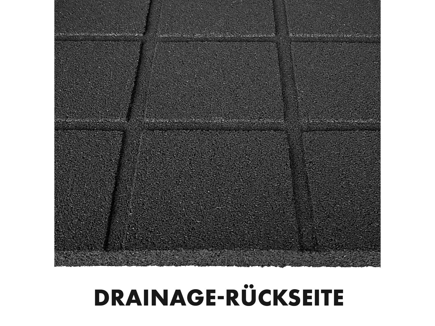 Valbeveiligingsmat, elastische mat, valbeveiligingstegel met drainage, 50 x 50 x 2,5 cm, grijs