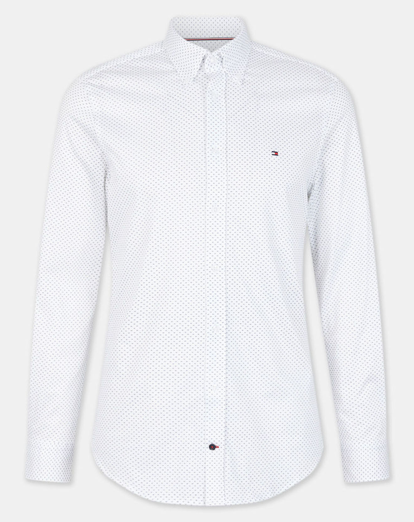 Tommy Hilfiger Chemise slim en Jersey imprimée blanc/bleu