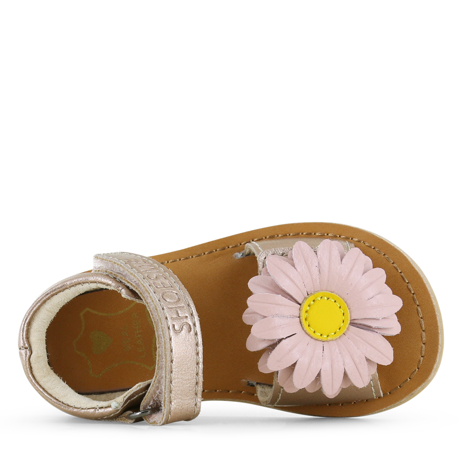 Shoesme rosé sandaal met bloem Metallic, Microfiber leer | Meisjes schoenen