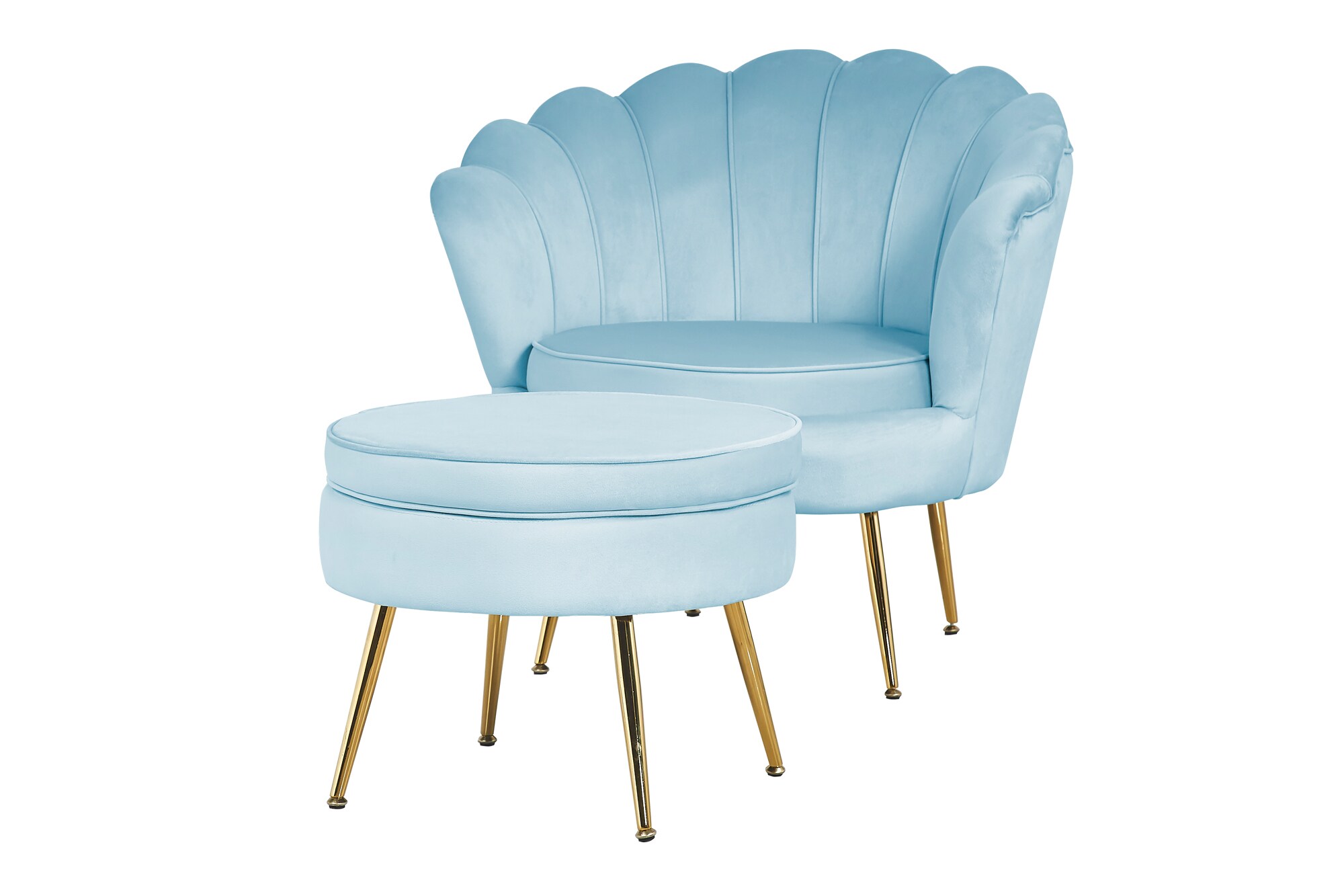 Muschelsessel Samt Hellgrau Relaxsessel Polstersessel Ohrensessel Loungesessel