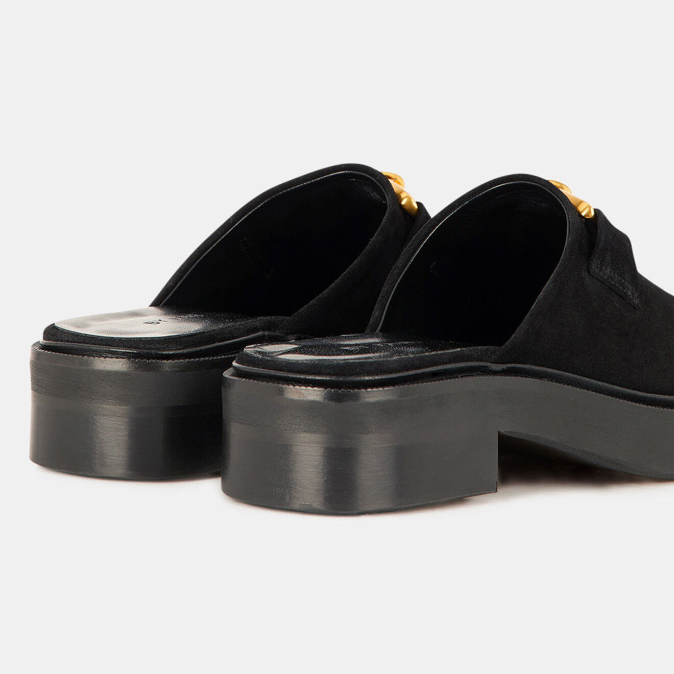 By Far Mules en Cuir sabot noires