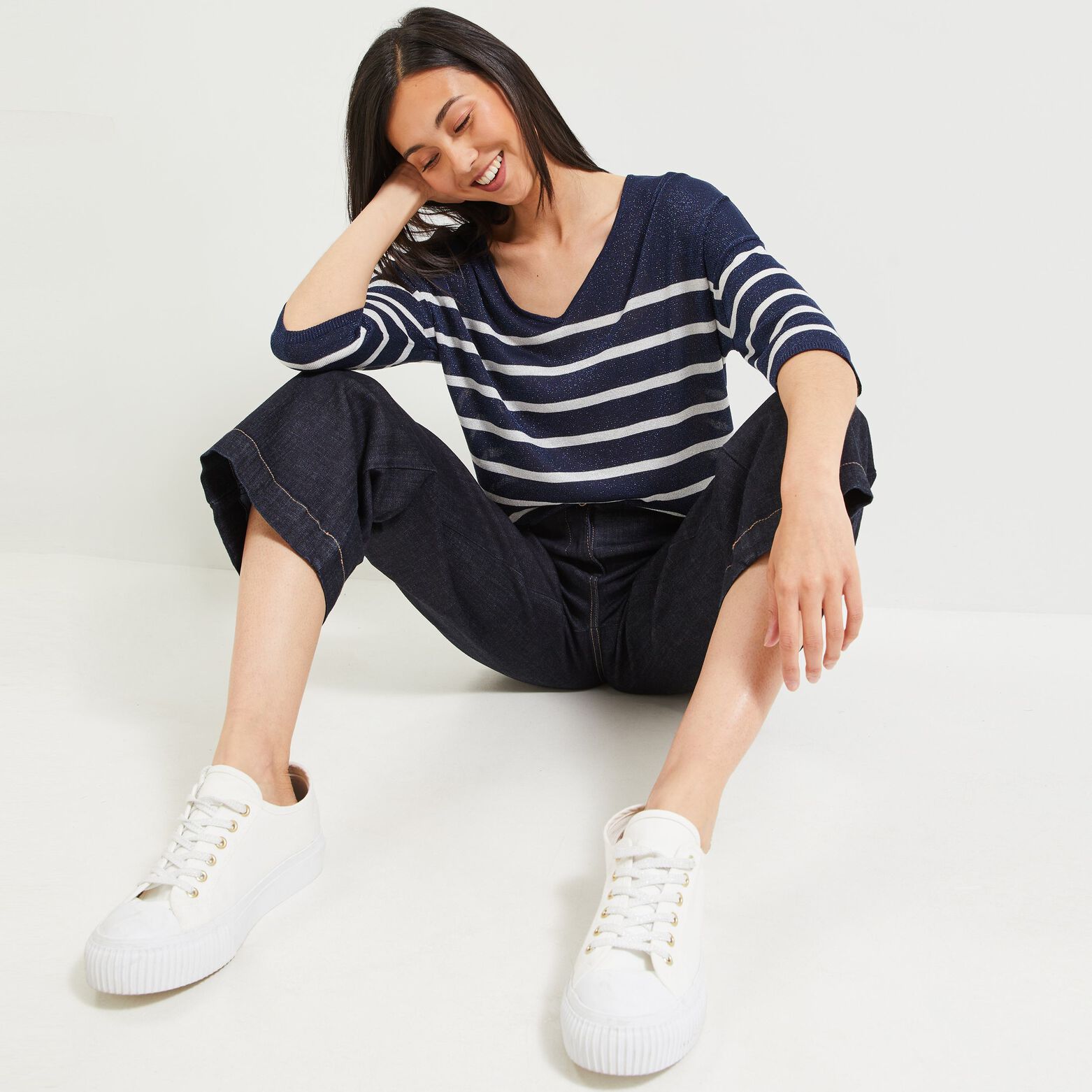 Pull à rayures femme
