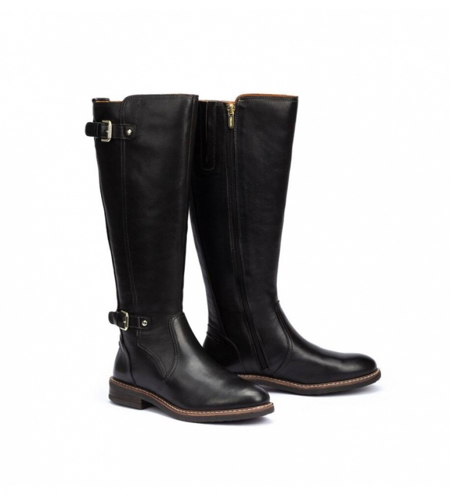 Botas de couro preto Pikolinos Aldaya