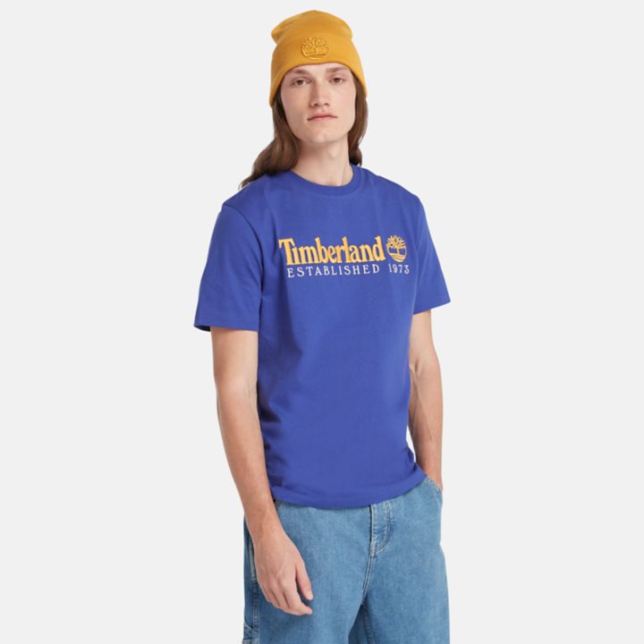 Camiseta masculina azul da equipe Est. 1973