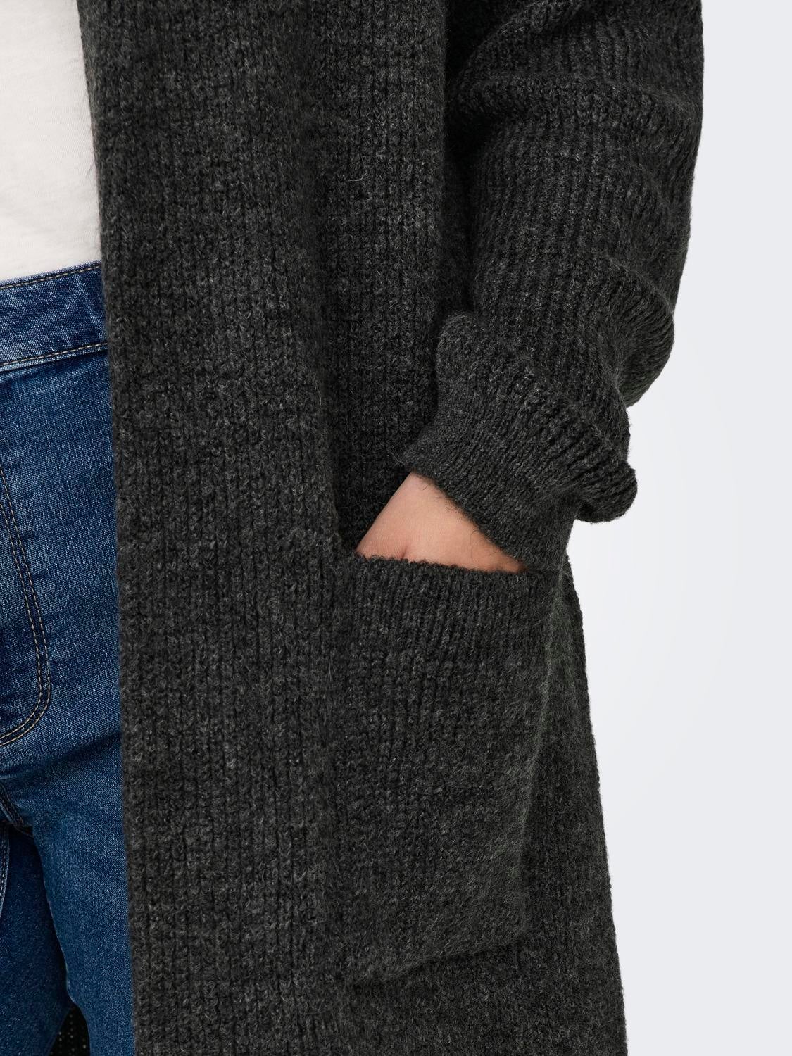 CARJADE Strickjacke Dark Grey Melange