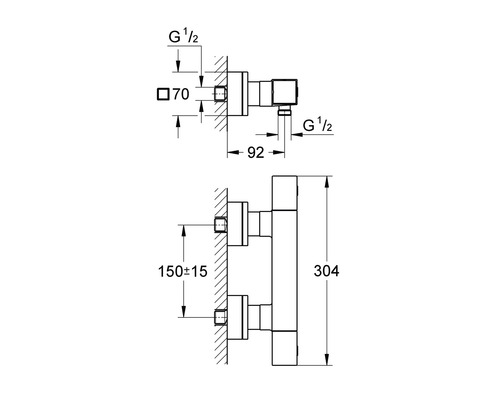 GROHE douchekraan met thermostaat GROHTHERM CUBE chroom 34488000