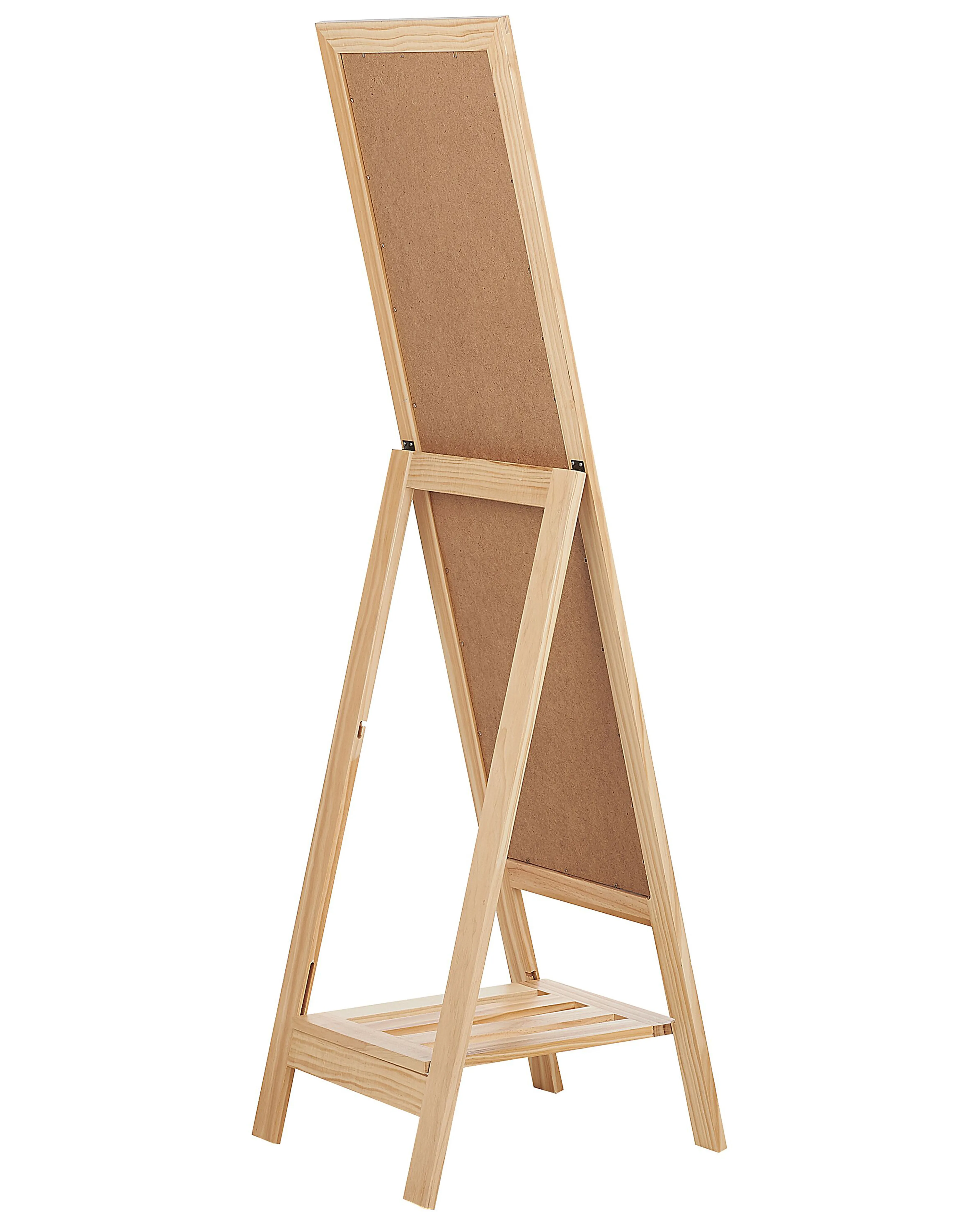 Staande spiegel met schap LUISANT 145 cm Dennenhout Lichtbruin