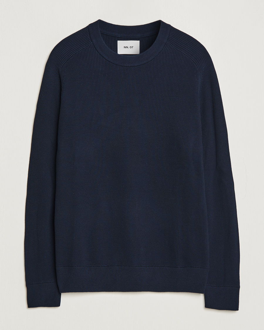 NN07 Kevin Cotton Knitted Sweater Navy Blue