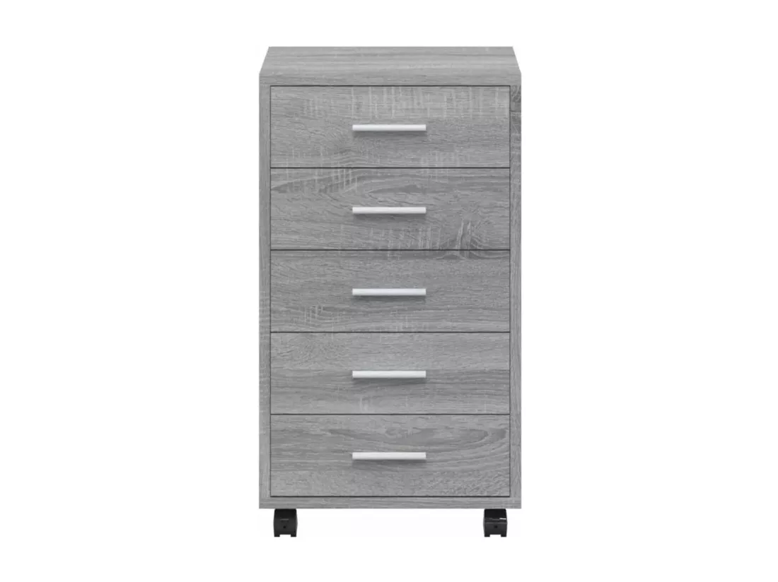 Armoire à tiroirs avec roulettes Sonoma gris Bois d'ingénierie