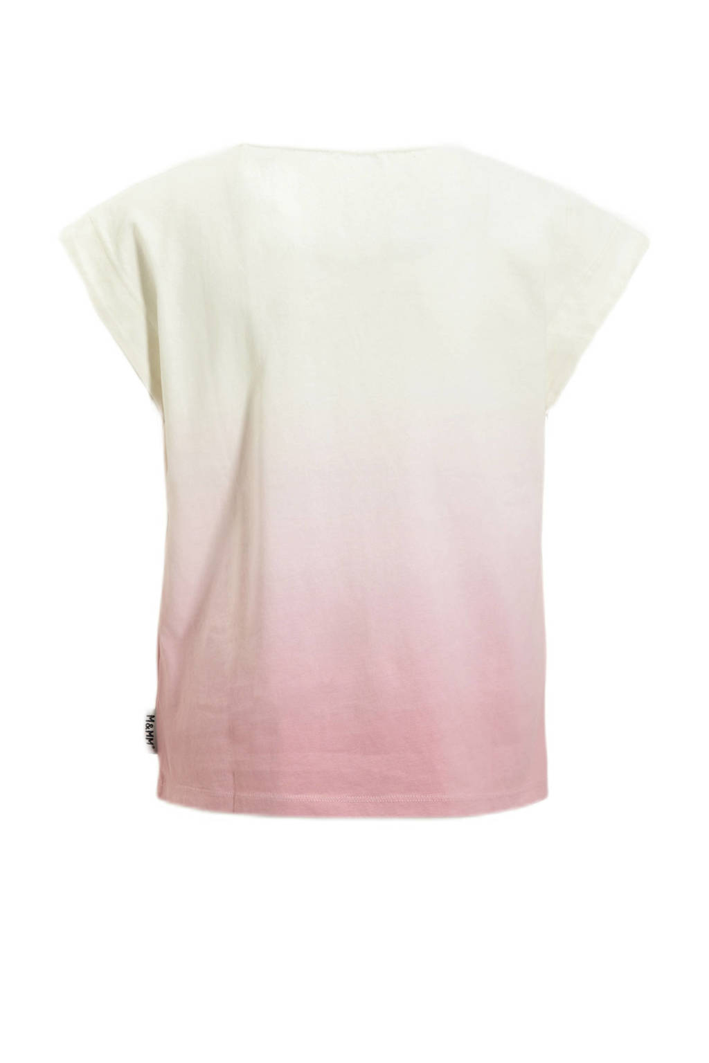 Me & My Monkey dip dye T-shirt Pluk wit/roze
