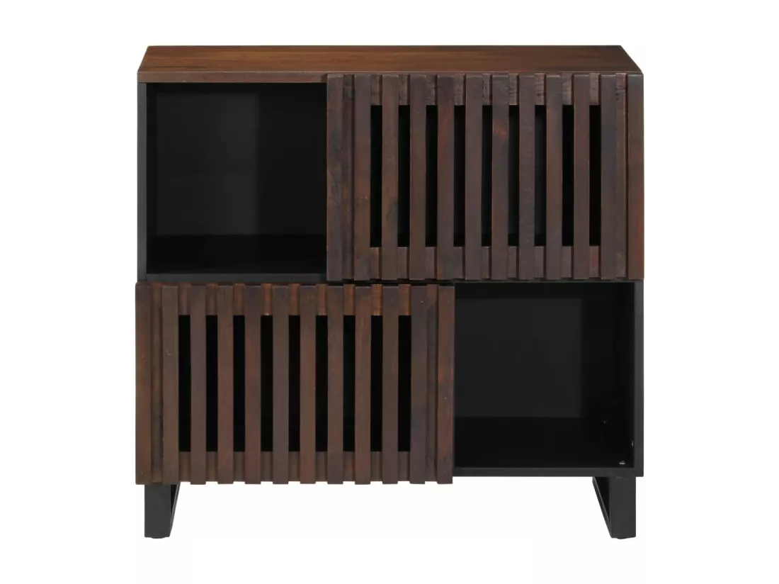 Buffet marron 80x34x75 cm bois massif de manguier