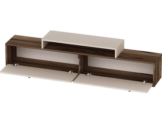 CONCEPT1 - Meuble TV Grasyas noyer clair beige 180 x 29,6 x h50,2 cm