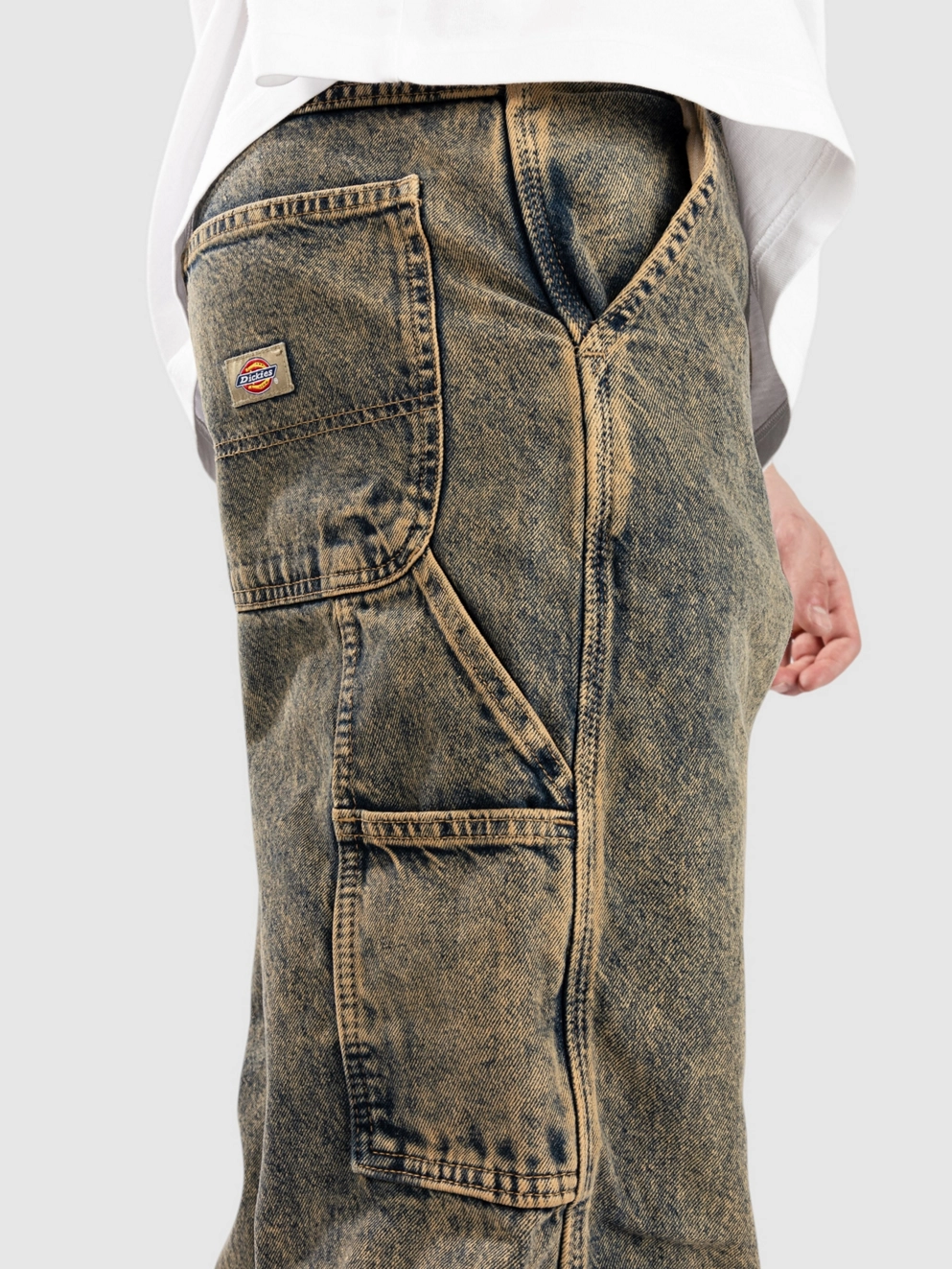 Dickies Stevensville Carpenter Jeans yellow fade indigo