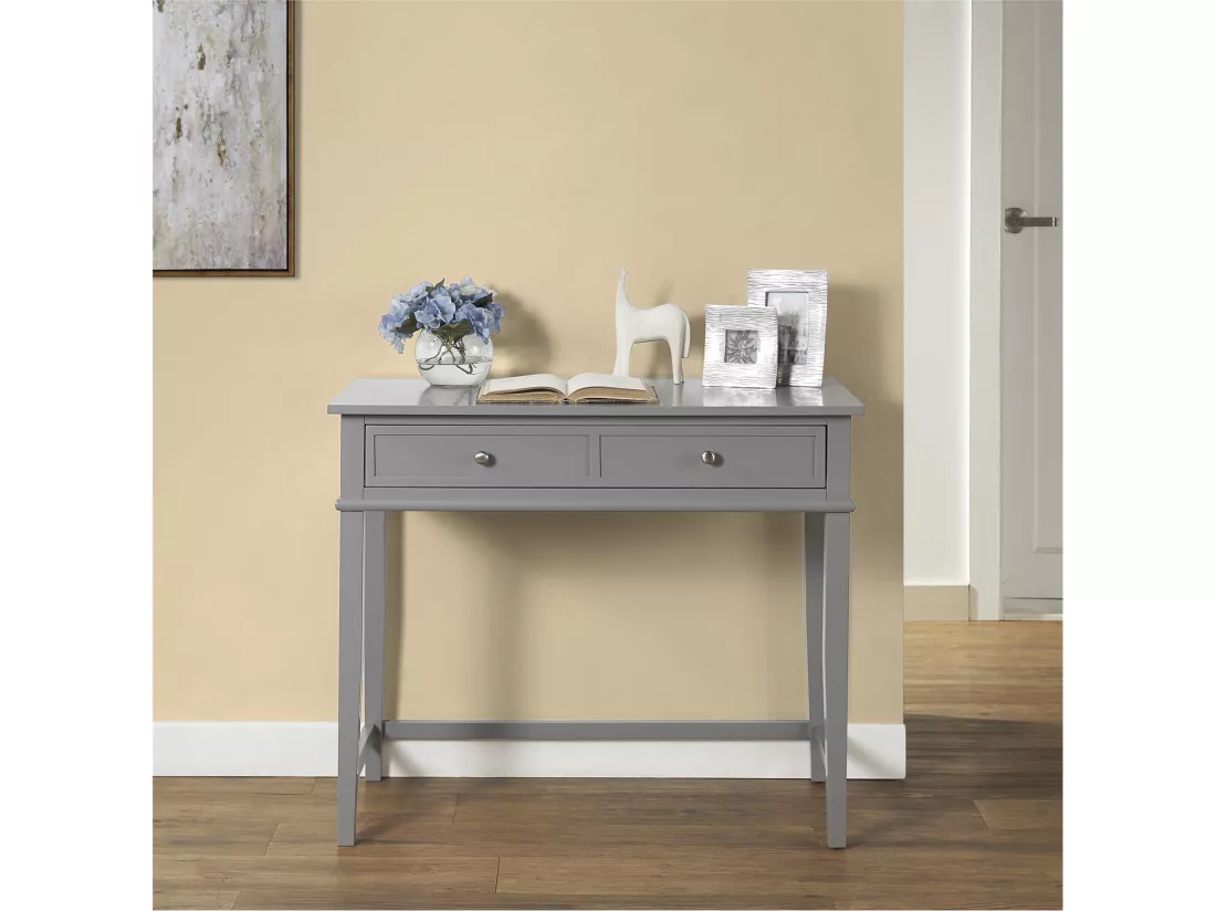 Franklin | Bureau avec 1 tiroir en mélaminé gris