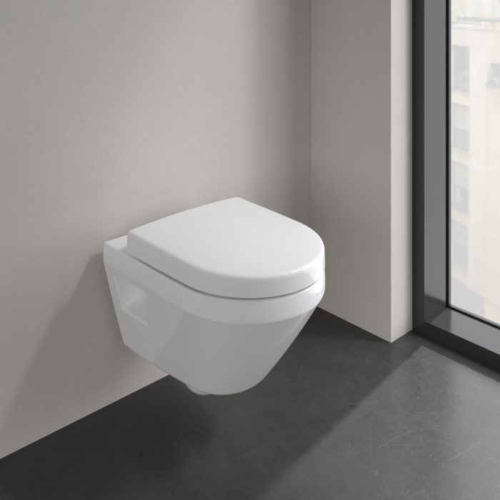 Villeroy & Boch Architectura compact randloos toilet CeramicPlus met TwistFlush rond wit glans