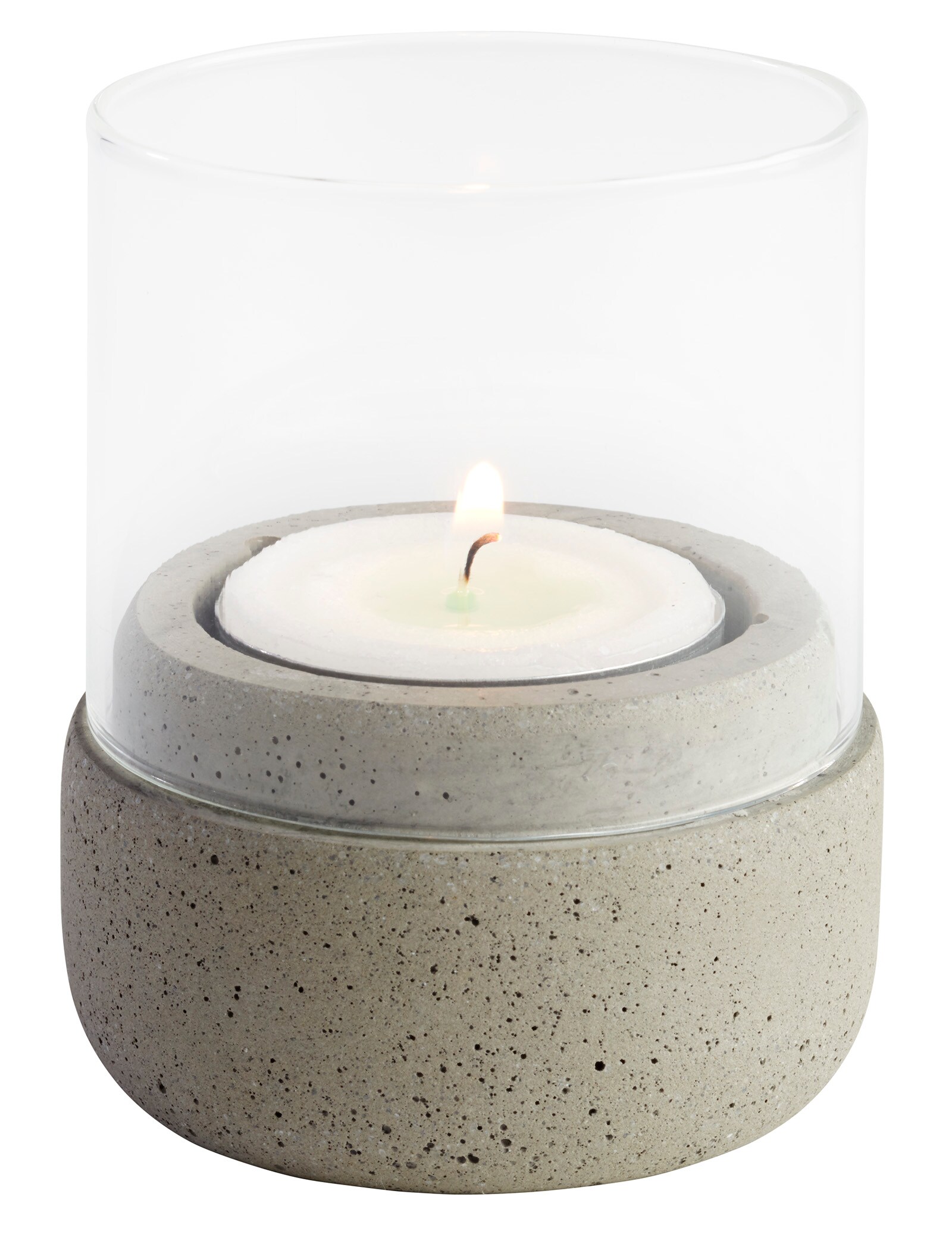 APS Beton Windlichter, 2er Set ELEMENT, Gläser klar