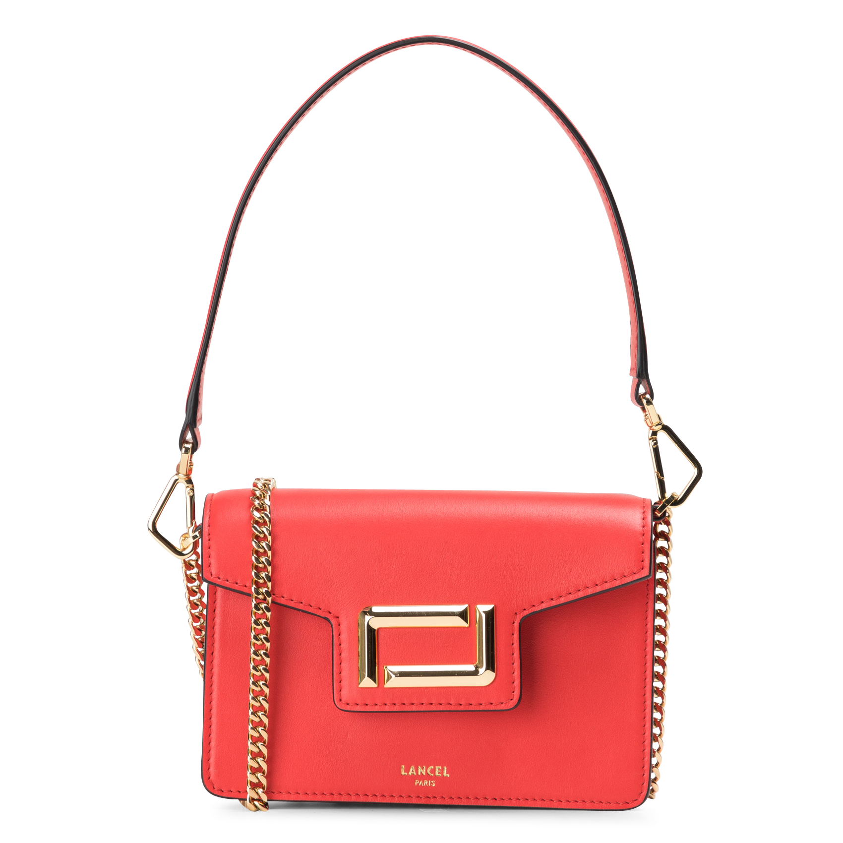 ANGELE MINI - Mini sac bandoulière à rabat en cuir | Rouge