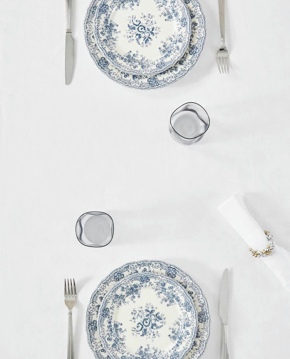 TOALHA DE MESA FLORAL JACQUARD