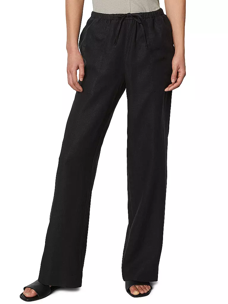 MARC O'POLO Leinenhose schwarz