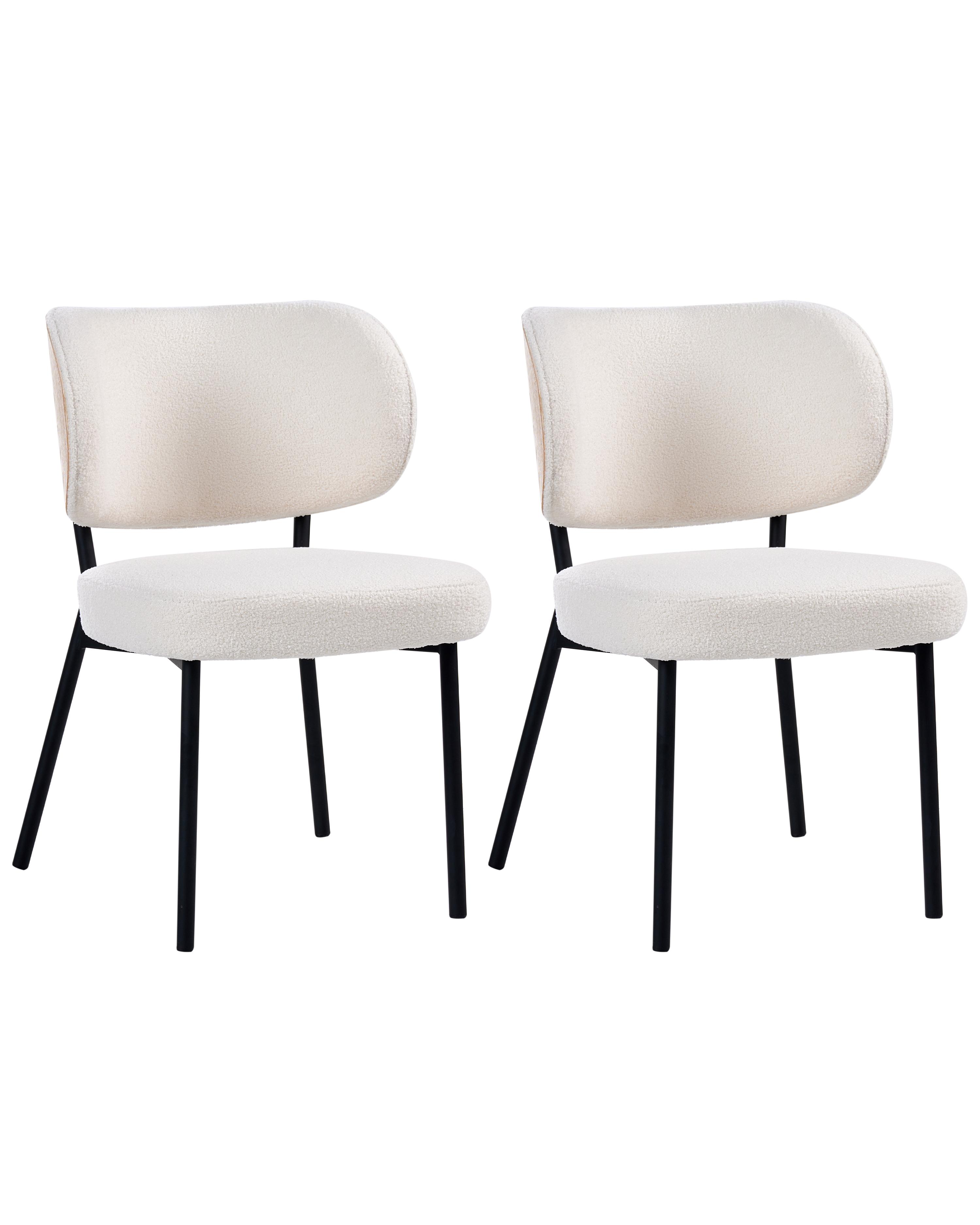 Set van 2 eetkamerstoelen WONDER Bouclé Gebroken wit