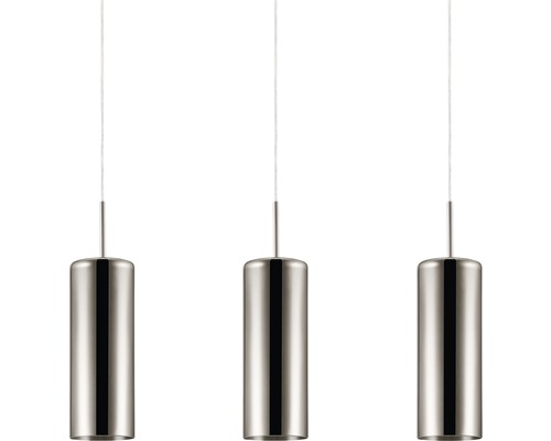 Hanglamp, 3-lichts, HxLxB 110x71x10 cm, nikkel/mat/goud look