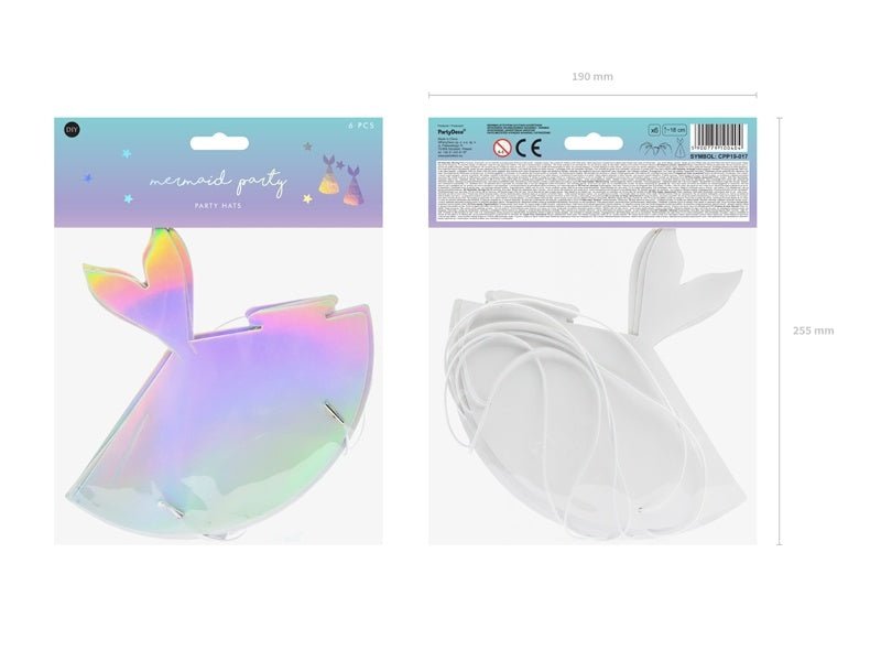 Zeemeermin Feesthoedjes 18cm 6st