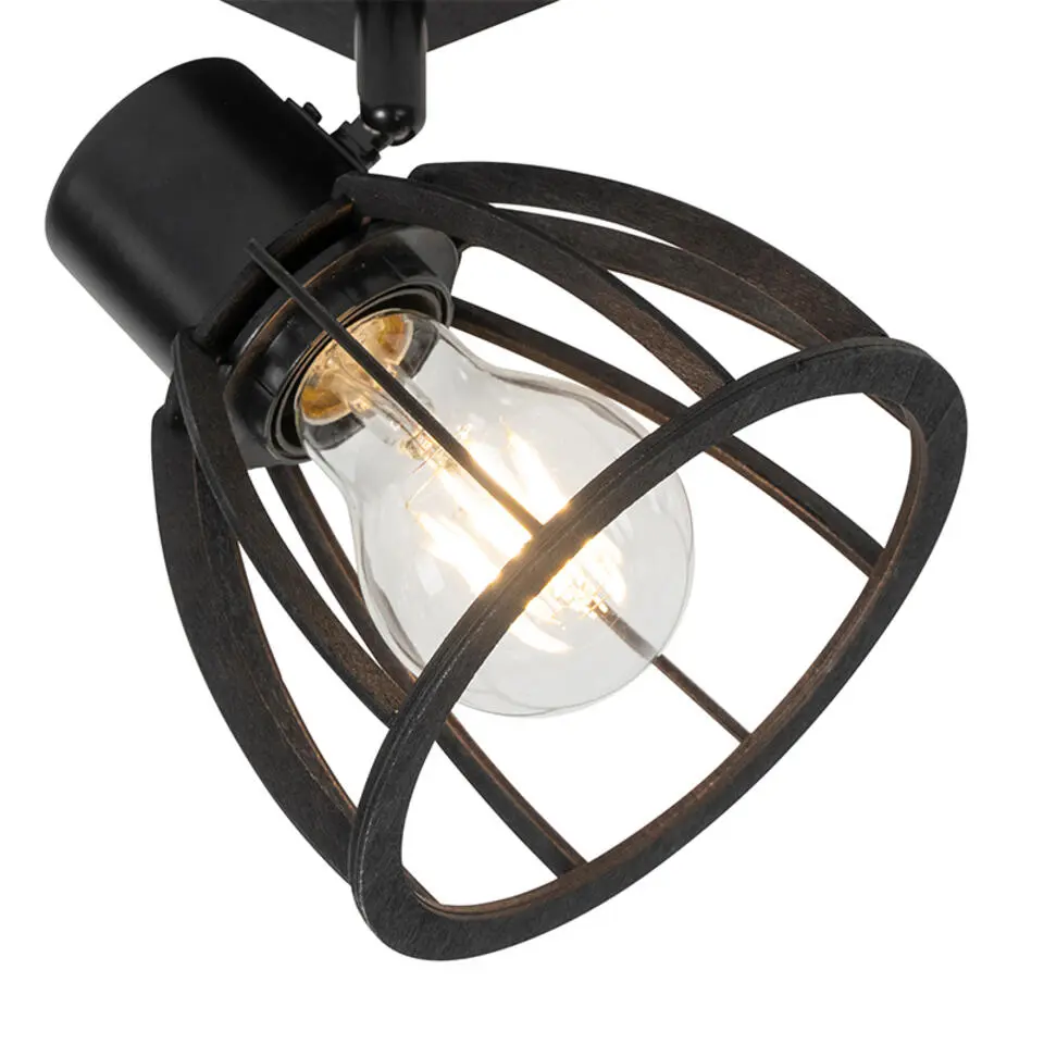 Qazqa wandlampen fotu zwart e27