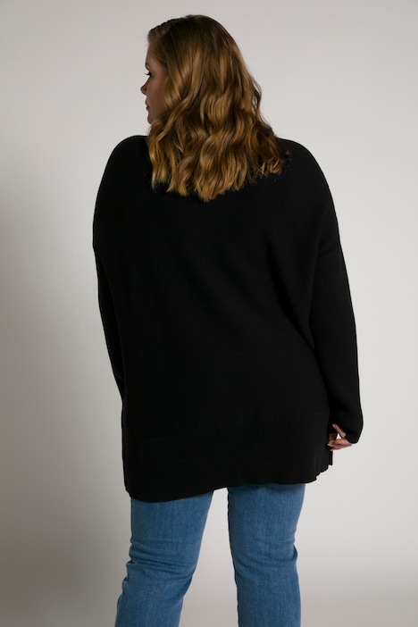 Bellieva-Pullover, Stehkragen, Druckknöpfe, Langarm, GOTS