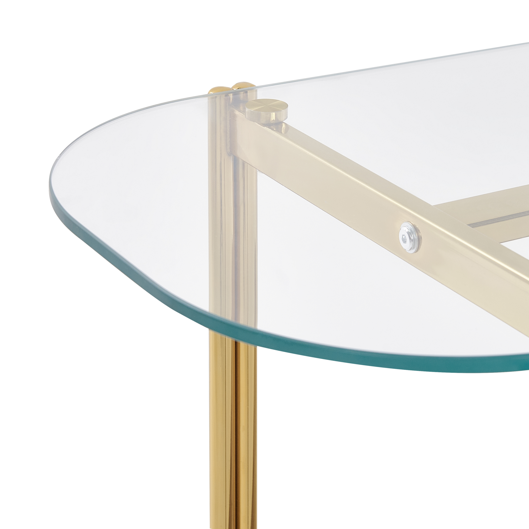Beliani - LOVELL - Sidetable - Lichtbruin|Goud - Hout
